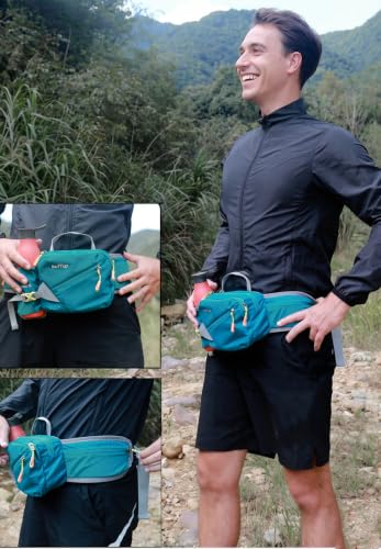 Lightweight Sports Fanny Pack with Bottle Holder,Waist Pack for Hiking,Running,Cycling & Outdoor Adventures (Black) - color: Black