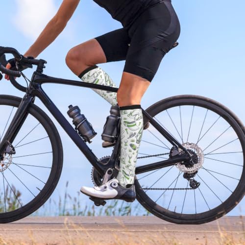 Compression Socks Knee High Circulation Support Socks For Women Men Athletic Running Hiking Cycling - color: Golf