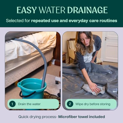 Inflatable Bed Bathtub for Adults, Bedridden Patients - Easy Bed Bath System for Elderly & Disabled - Home Care Portable Medical Bed Shower Solution with Electric Pump and Complete Kit