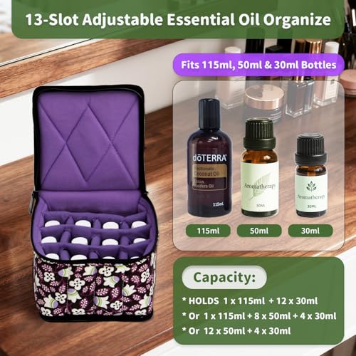 Weljoy Essential Oil Case 13 Bottle Organizer, Bellwort - color: bellwort