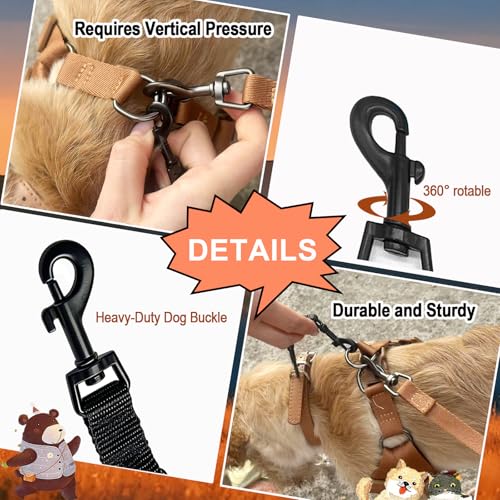 Mini Dog Collar Safety Backup Clip, Black - color: Black, size: Mini(5.3 in fixed length x 0.4 in width)