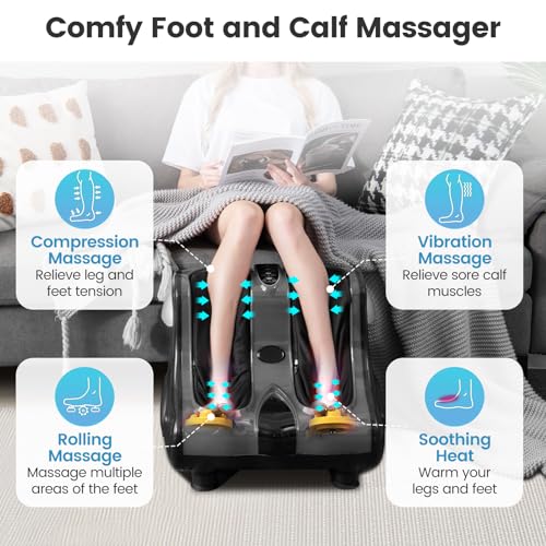 ARLIME Foot and Calf Massager, Shiatsu Foot Massager Machine - color: Grey