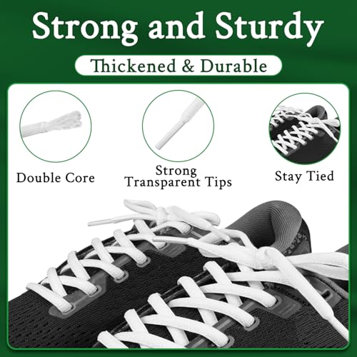Endoto Shoe Laces for Asics Replacement Shoelaces Strings - color: White, size: 40Inch