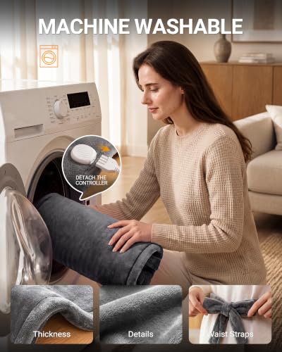 Electric Heating Pad for Neck Shoulder: 33x24in, ETL Certified - color: Medium Grey