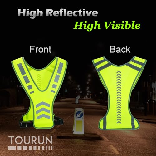 Reflective Running Vest Gear with Pocket for Women Men Kids, Safety Reflective Vest Bands for Night Cycling Walking Bicycle Jogging