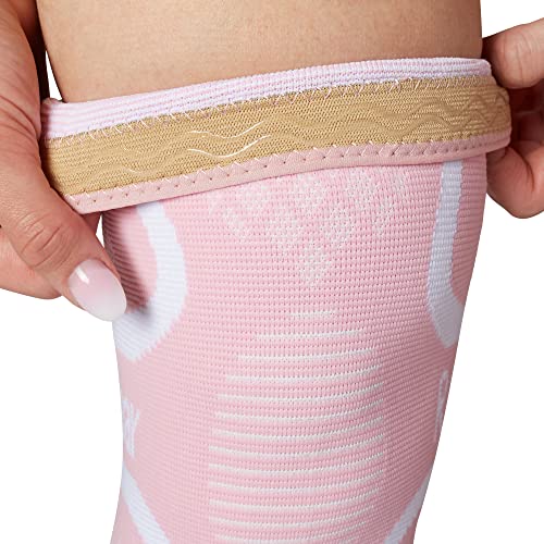 Knee Compression Sleeve | Non-Slip Knee Brace for Running & Weightlifting - color: Pink, size: Small (Pack of 1)