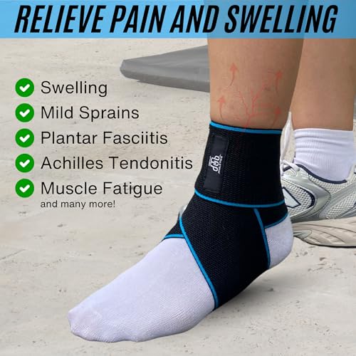 MDUB Ankle Support Wrap 1 Pack, Achilles Tendonitis Pain Relief Planter Fasciitis Support Brace, Hiking, Soccer, Basketball, Running, Tennis, Volleyball & Pickleball