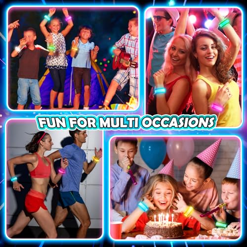 YADIYA 14 PCS LED Glow Bracelets, LED Light Up Bracelets for Kids Adults,Glow in The Dark Party Favors Supplies for Night Events, Concerts Rave Sports Accessories... - style: 14pcs LED Bracelets