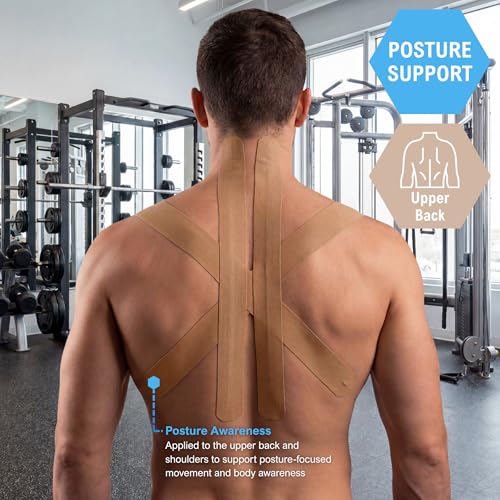 MED PRIDE Kinesiology Tape 2 in x 16.4 ft,Latex-Free,Sports Support,Tan - color: Tan