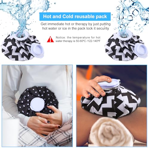 Nuanchu 3 Pcs Reusable Ice Bags for Injuries, Plaid, Black - size: Black, style: Plaid