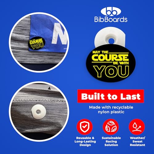 BibBoards bibSNAPS Race Bib Clips, May the Course Be with You, 4 Pack - color: May The Course Be W/ You