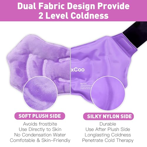RelaxCoo Ankle Ice Pack Wrap, Reusable Gel Ice Pack for Foot Ankle Heel, Cold Compress Therapy for Pain Relief, Injuries, Achilles Tendonitis, Plantar Fasciitis, Sprains, Swelling - Purple - style: Purple 1 Pack