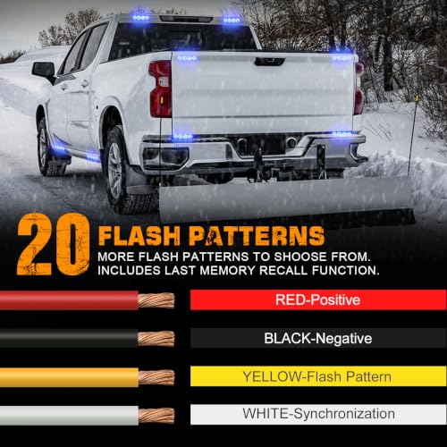 XRIDONSEN 8PCS Sync Truck Grill Strobe Lights 32 LED Grille Lights - color: Blue