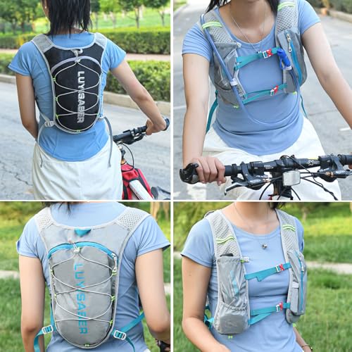 Azarxis Hydration Backpack 5L Running Vest Lightweight Breathable Water Daypack for Women Men Trail Race Marathon Jogging Hiking Climbing Camping Biking (Black - Only Backpack) - color: #4 Black - Only Backpack