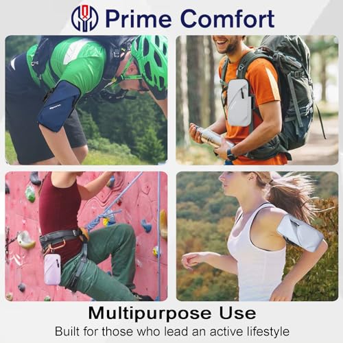 Phone Holder Arm Bands, Small Crossbody Shoulder Holsters Bag with Arm Band, Fits iPhone and All Cell Phones, Use for Running, Walking, Hiking & Biking (Plus Size Light Blue) - color: Light Blue