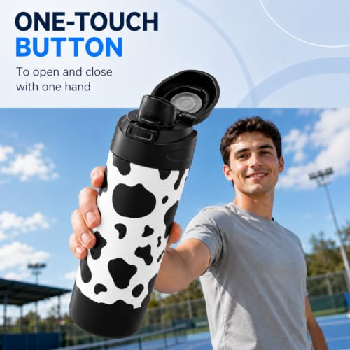 FJbottle Insulated Stainless Steel Sports Water Bottle with Handle - color: Pasture, size: 24 Ounces