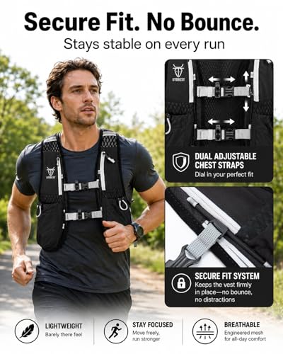 UTOBEST Running Vest Lightweight Hydration Vest Pack 5L UTR104 - color: Red Vest 5L with 1.5L Bladder