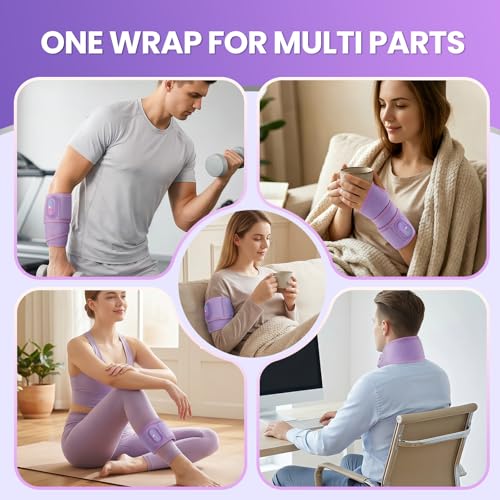 WoloyHeatie Wrist Heating Pad Red Light Massage Carpal Tunnel, Purple - color: Purple