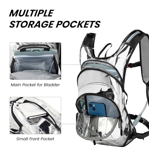 Nepest Hydration Pack Backpack with 2L Water Bladder Reflective Lightweight - color: Holographic - Silvery