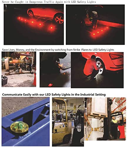 3 Pack LED Road Flares Roadside Flashing Emergency Lights Beacon with Magnetic Base for Vehicle and Outdoor Sports.(Yellow) - color: Yellow