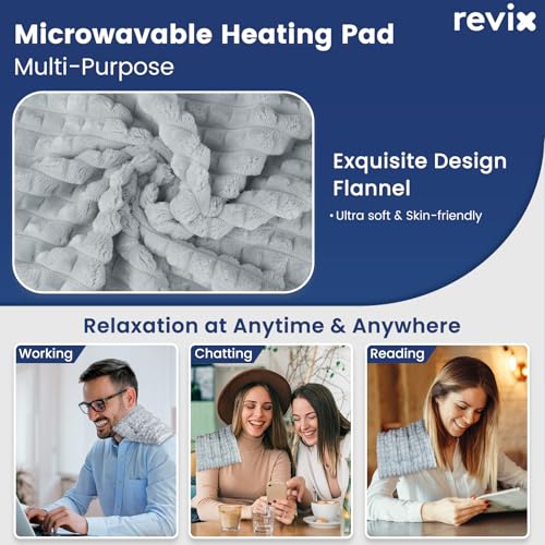 REVIX Microwavable Heating Pad, 8 x 14 Moist Heat Pad, Warm Compress - size: 8 x 14", style: Gray