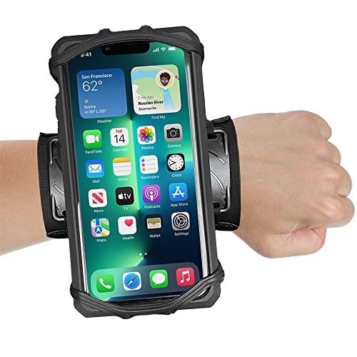 Universal Rotatable Phone Wristband with Airpods Holder, Black