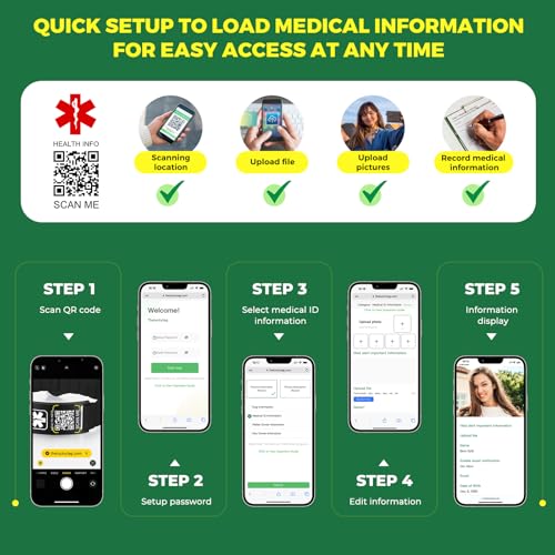 Medical Bracelets for Men Women with QR Code Medical Alert ID Bracelets - color: Jet Black