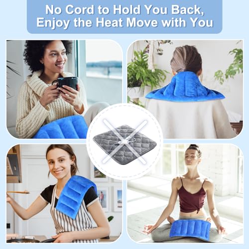 SuzziPad Microwave Heating Pad for Muscle Soreness Fatigue, 7"X16", Blue - color: Navy Blue
