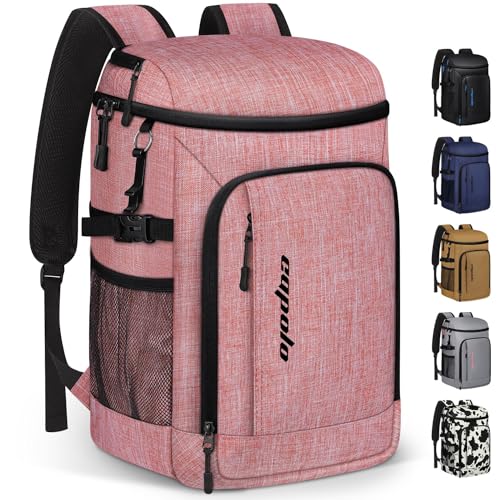 Capolo Cooler Backpack Insulated Leak Proof for Women Men Soft Cooler Bag - color: Red, size: 36 Cans