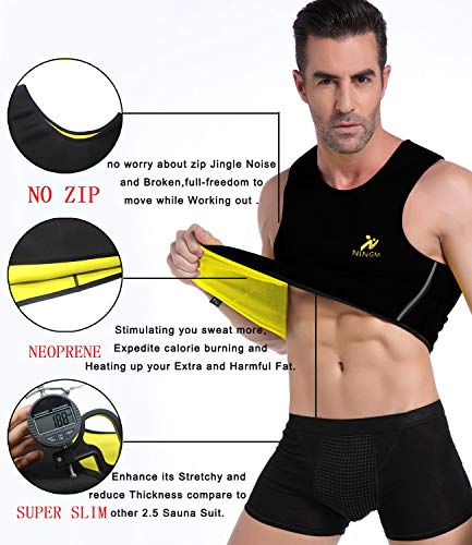 NINGMI Sweat Vest for Men Neoprene Waist Trainer Tank Weighted Vest Waist Trimmer Sauna Suit Running Vest - size: 4X-Large