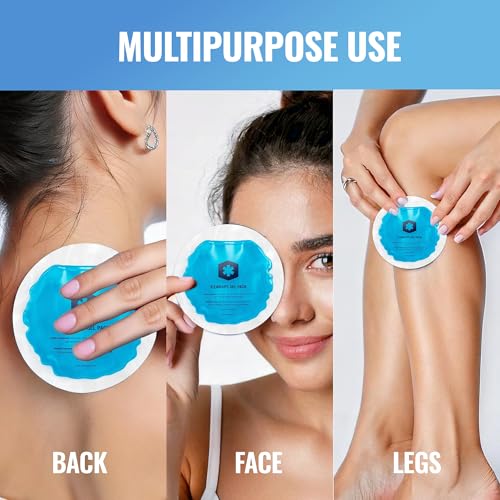 ICEWRAPS 4 inches Round Reusable Ice Packs with Cloth Backing, 5-Pack Blue - color: Blue