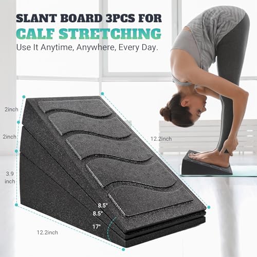 Squat Wedge Block, 960 LBS Weight Capacity, Slant Board for Calf Stretching - color: Classic&Black