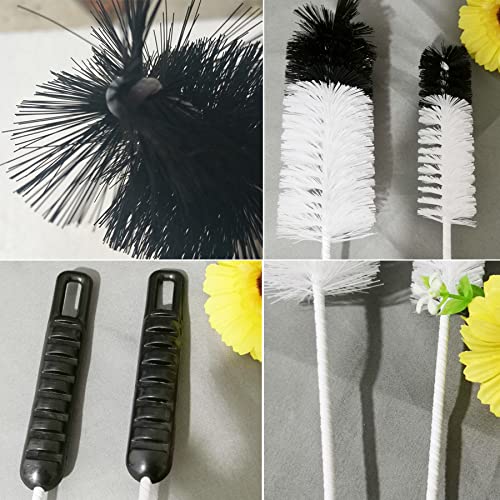 Bottle Brushes Thin Long Handle X 2, Soft Nylon Slim Wire Set