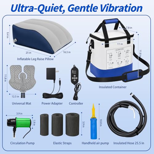 Ice Therapy Machine for Knee After Surgery with Inflatable Leg Raise Pillow (Ice Machine-man)