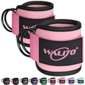 Ankle Straps for Cable Machines, Leg Straps for Glute Kick Back Accessories - color: Black Pink