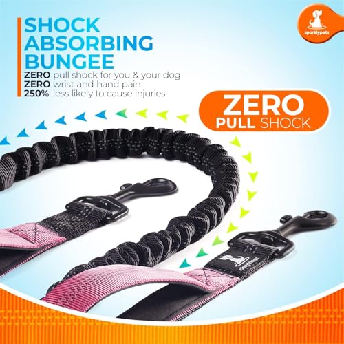 SparklyPets Hands Free Dog Leash, Medium & Large Breeds (Gradient Pink) - color: Gradient Pink, size: 1 dog M/L