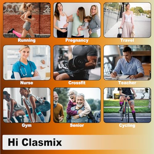Compression Socks for Women&Men 20-30mmHg Graduated Knee High Stocking - color: 03-5 Pairs Open Toe Black Copper, size: XX-Large-3X-Large