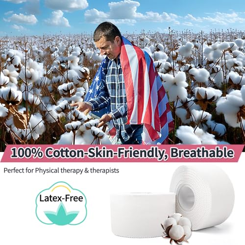 Athletic Tape, 2‑Pack White Sports Tape, Strong, Breathable & Easy‑to‑Tear