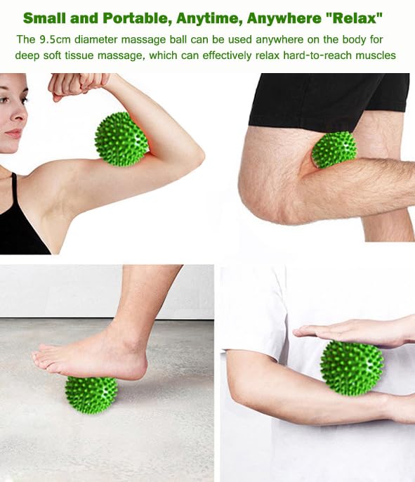AKOAK 3" Hard Prick Massage Ball, Massage Roller for Plantar Fasciitis, Muscle Soreness Massage Ball - Exercise, Relaxation Massage Ball, Pack of 1 (Neon Green) - color: Neon Green