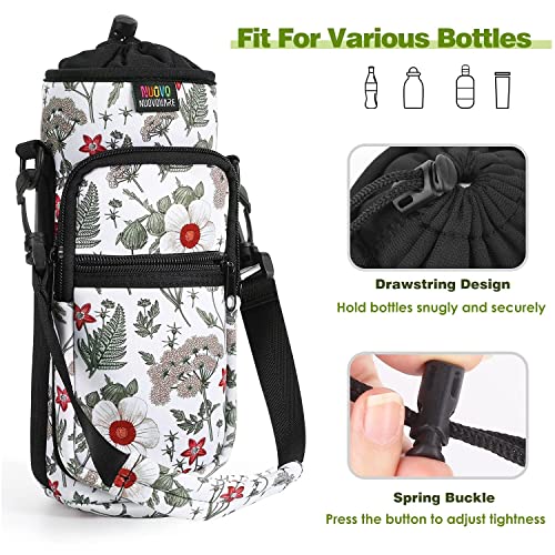 Nuovoware Water Bottle Carrier Bag, 25oz/32oz, Hibiscus White - color: Hibiscus White, size: 25-32 Ounces - Standard