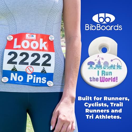BibBoards bibSNAPS Race Bib Clips, I Run the World, 4 Pack - color: I Run The World