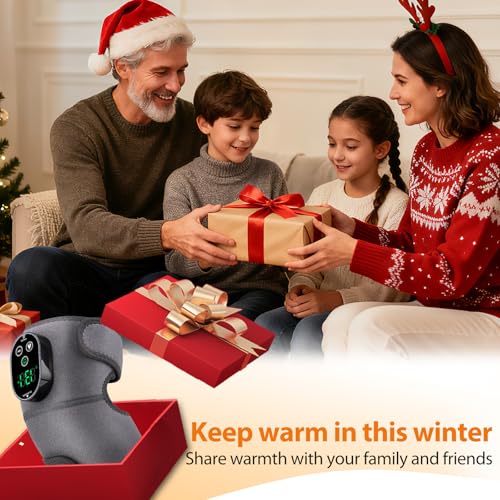 Cordless Knee Heating Pad, Heated Knee Massager with Heat Vibration - color: Grey(single)