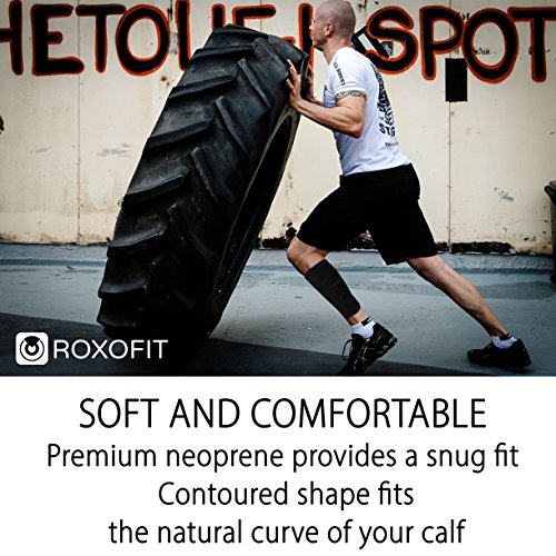 ROXOFIT Calf Brace for Torn Calf Muscle and Shin Splint Relief for Men and Women - Adjustable Tibia Compression Support Sleeve Wrap