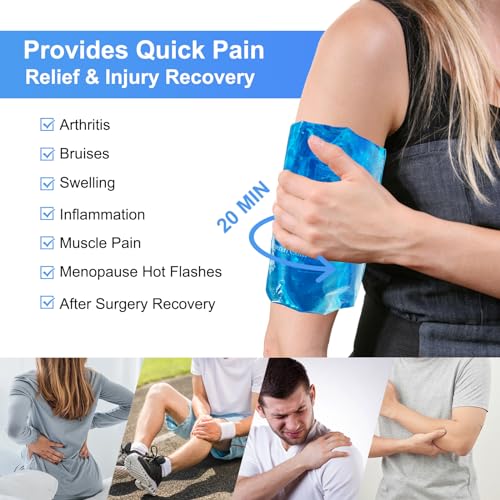 Large Gel Ice Packs for Injuries, 2 Pack, 8.3 x 12.4 in, Hot Cold Reusable