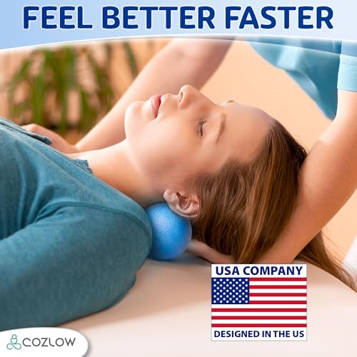 Peanut Massage Ball - Solid TPE - Deep Tissue Pain Relief - Blazing Blue - color: Hard Plastic