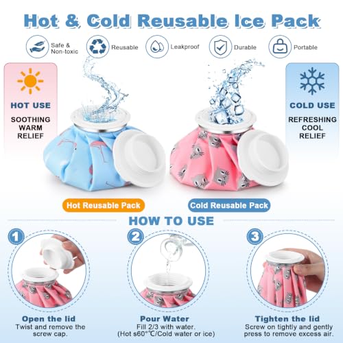 Honoson 4 Pack Reusable Ice Bag Hot Cold Bag Leakproof, Animal Style - style: Animal Style