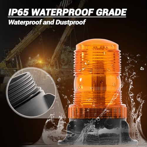 10-Pcs 30 LEDs Amber Forklift Beacon Strobe Light, Emergency Warning Safety Flashing Lights for DC 10-110V Construction Work Trucks, Mower, Tractor, Golf Carts, Bus, Snow Plow, Towing Vehicles - size: 10-PCS