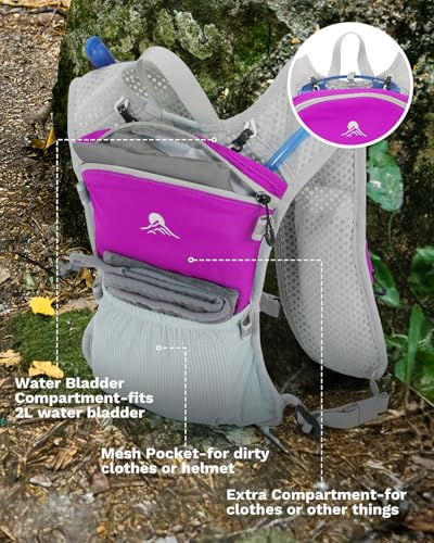 Running Vest for Women and Men, Hydration Running Backpack, Runners Vest, Hydration Vest, with Front Phone Holder, Adjustable Chest and Waist Strap - color: Rose Red, size: Only Backpack