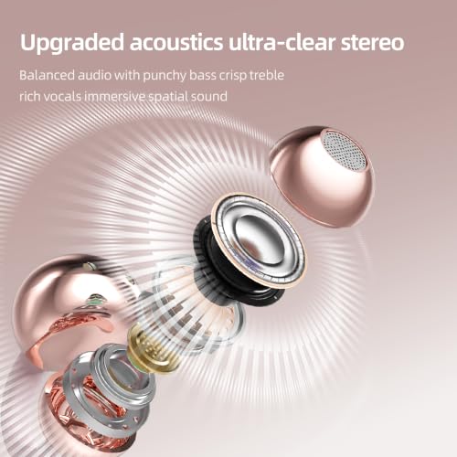 Open Ear Earbuds Clip On Headphones Wireless Earbuds for Workout(Rose Gold) - color: Rose Gold