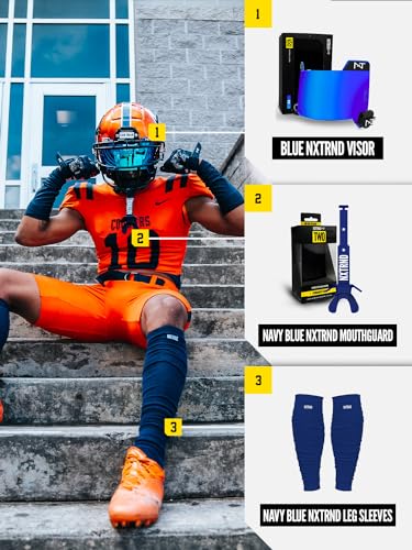 Nxtrnd Football Leg Sleeves, Calf Sleeves for Men & Boys, Sold as a Pair - color: Navy Blue, size: Youth